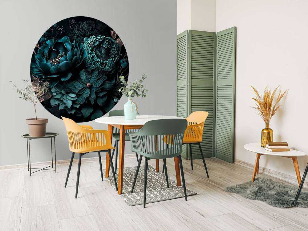 Renaissance vibes moody flowers turquoise