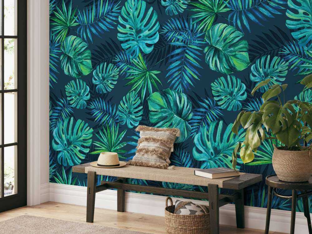 Tropische aquarel plantjes