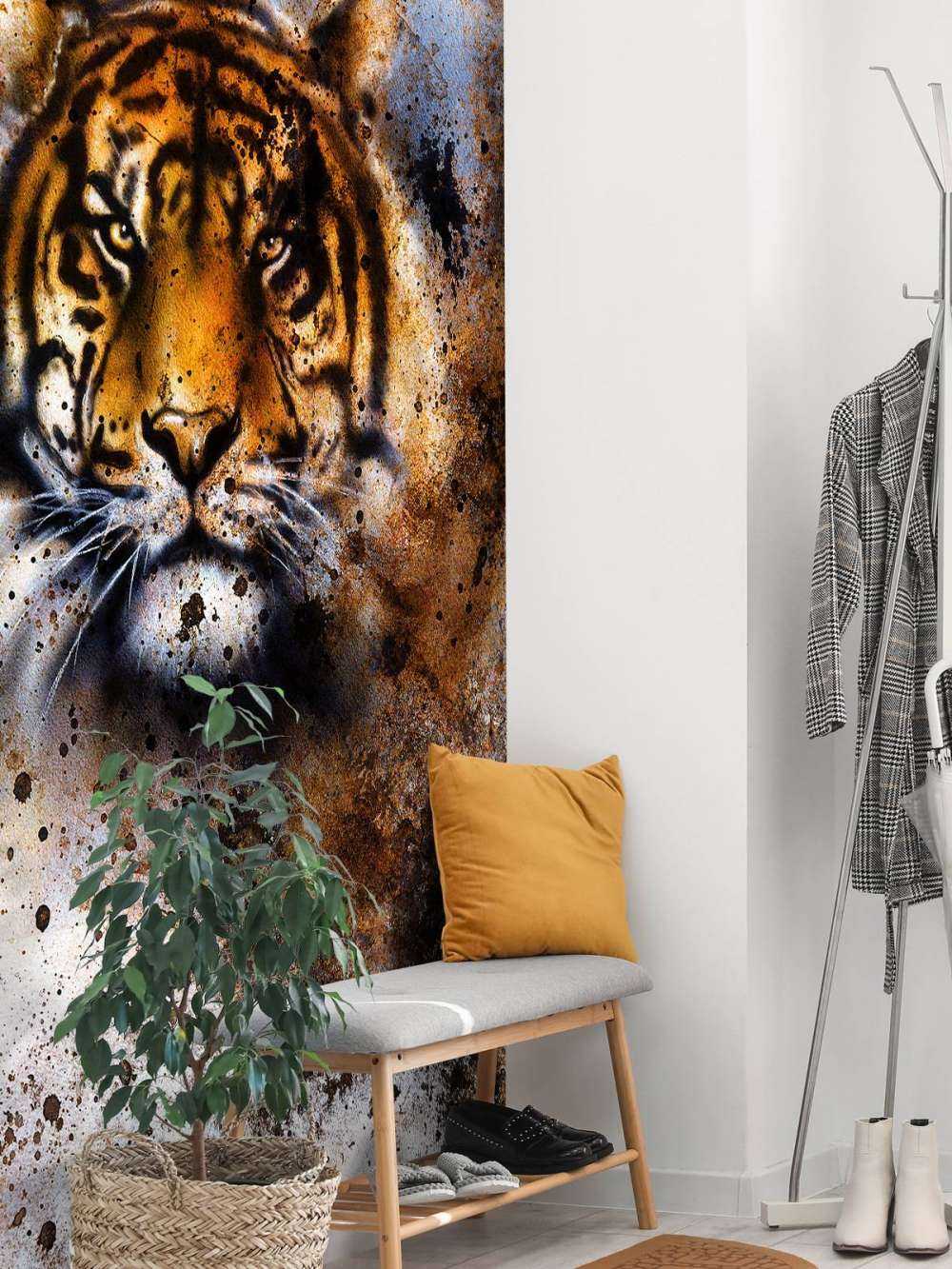 Stoere tijger schilderij