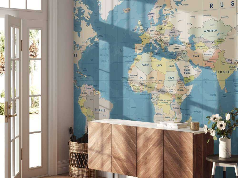 Wereldkaart met namen