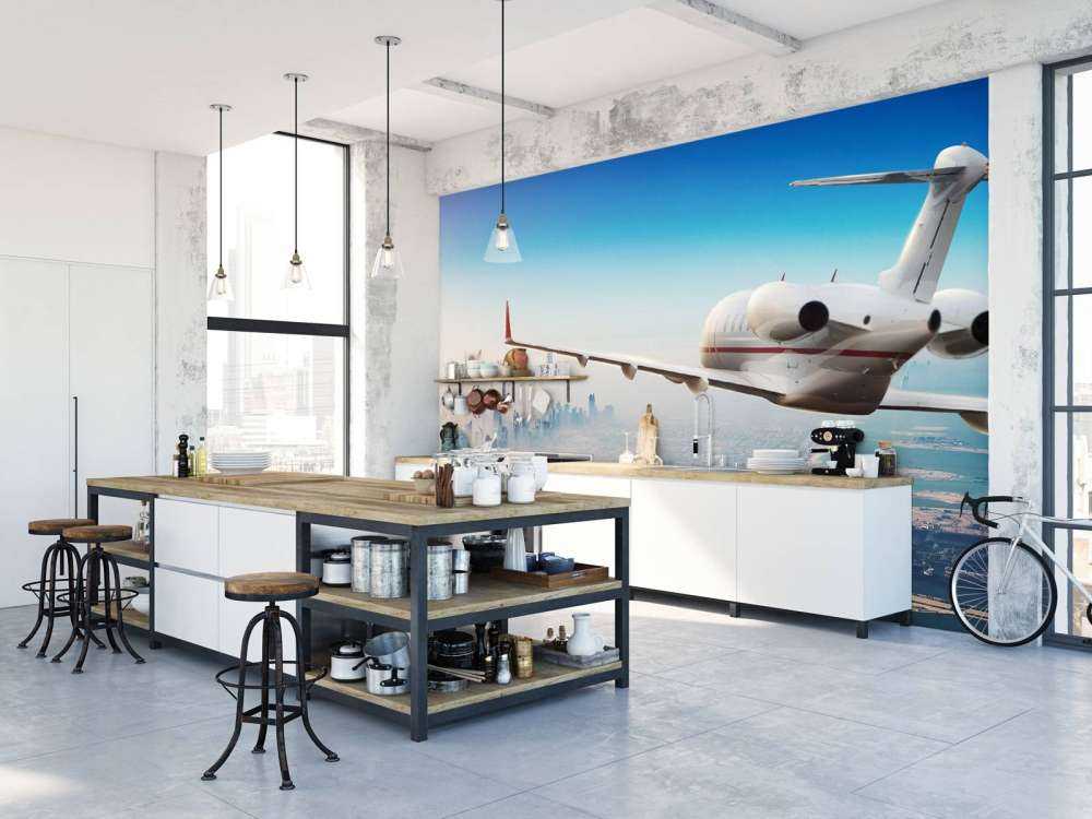 Privéjet boven Dubai