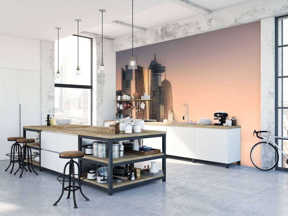 Skyline van Doha in de avond