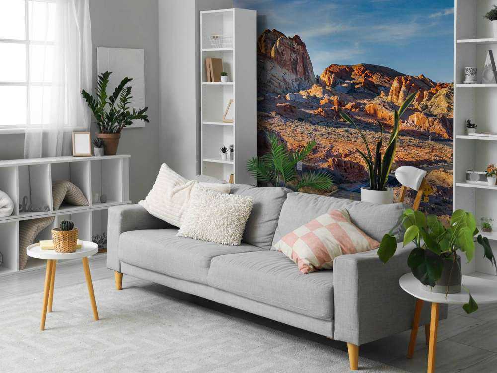 Weg door de Nevada woestijn