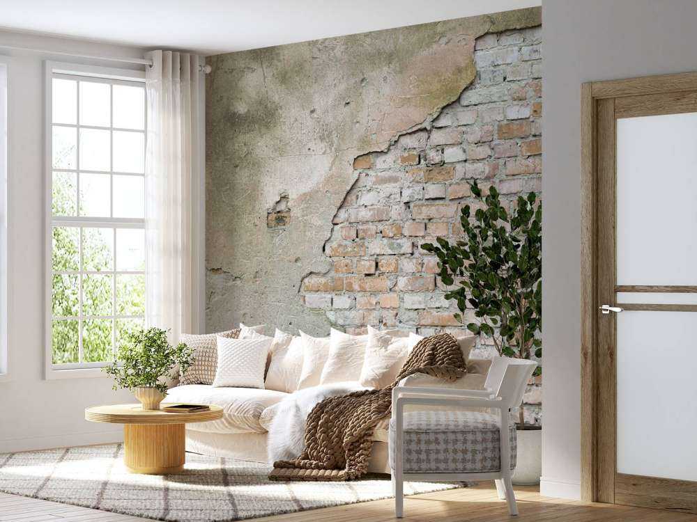 Slordige bakstenen muur