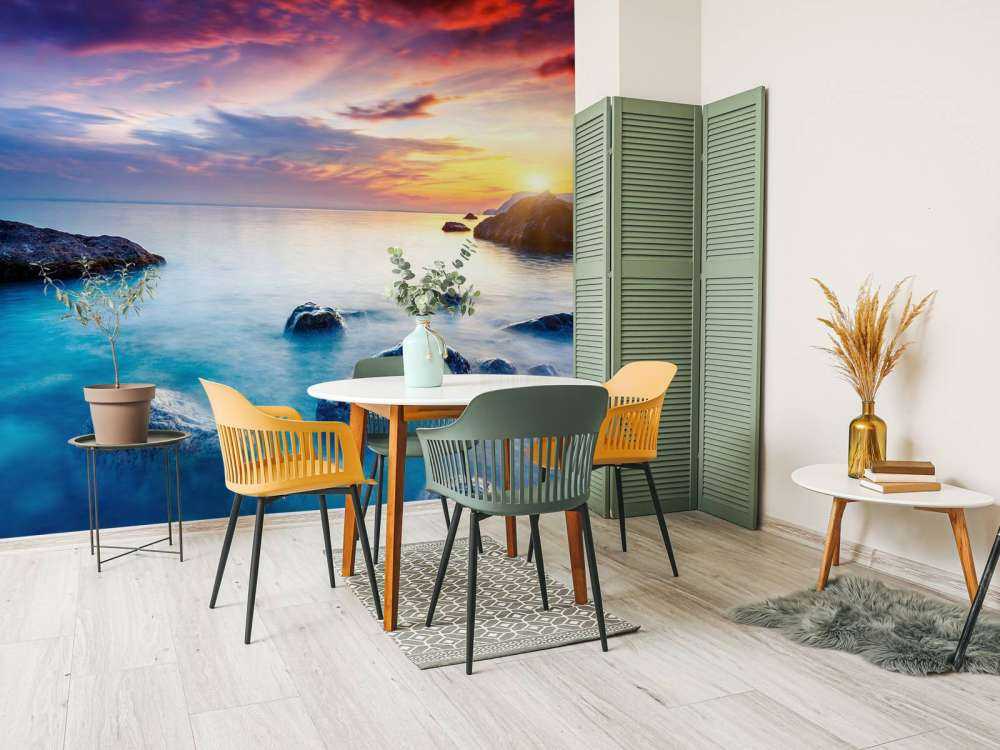 Magische zonsondergang op zee