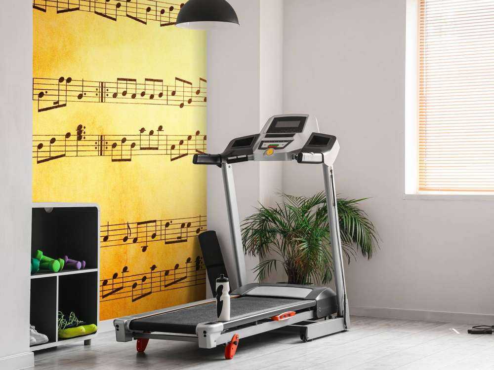 Oud blad met muzieknoten