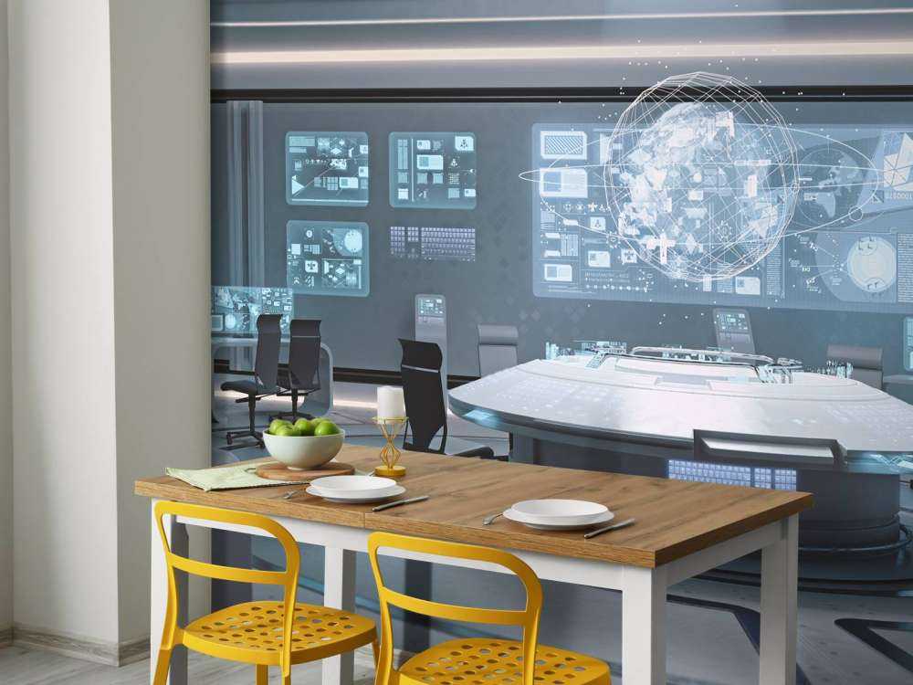 Futuristisch commandocentrum