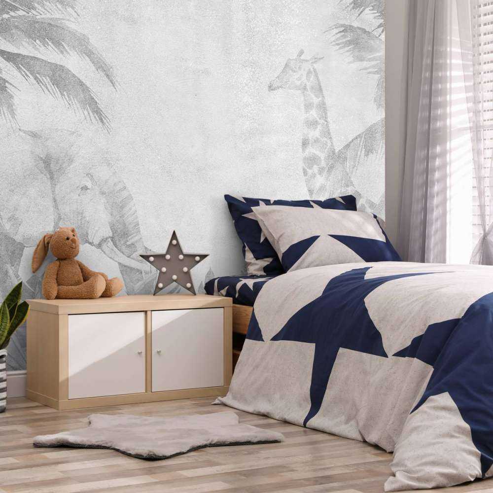 Vrolijke jungle dieren op beton