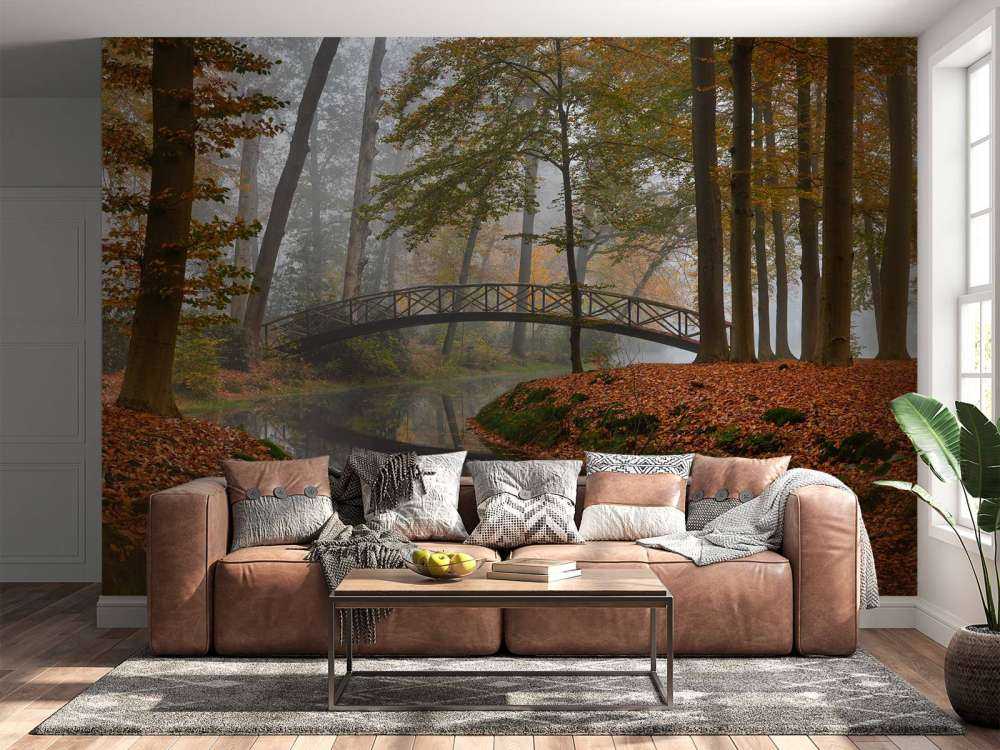 Bruggetje in het herfstbos