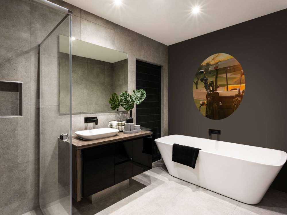 Golfwagen bij zonsondergang