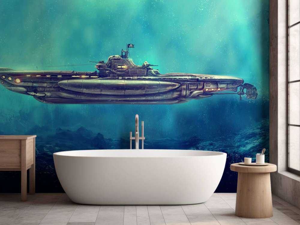 Piratenonderzeeër in de onderwaterwereld