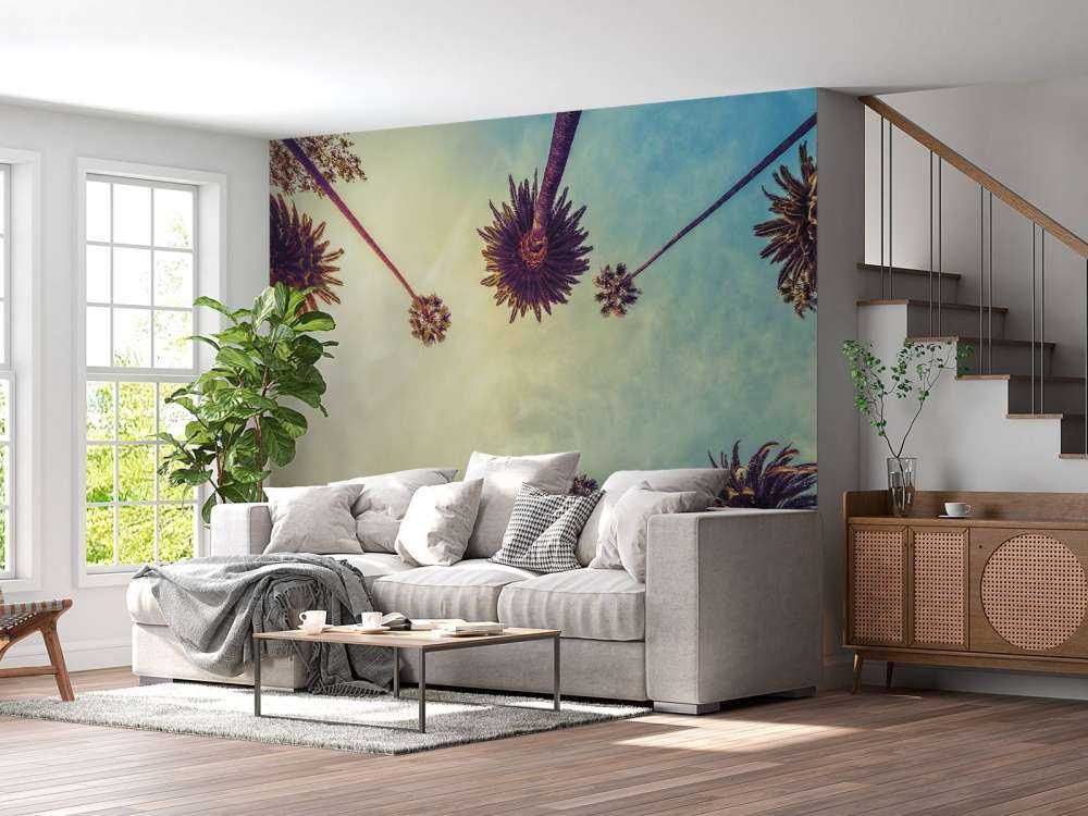 Onderaanzicht van palmbomen