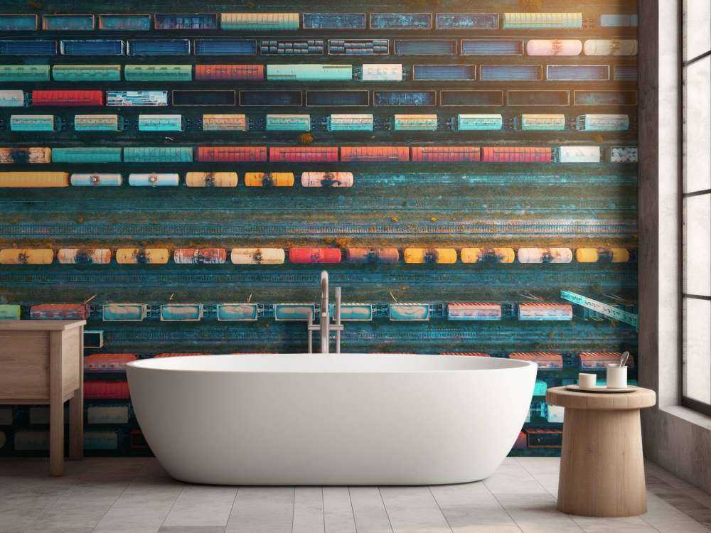 Drone view goederenwagons