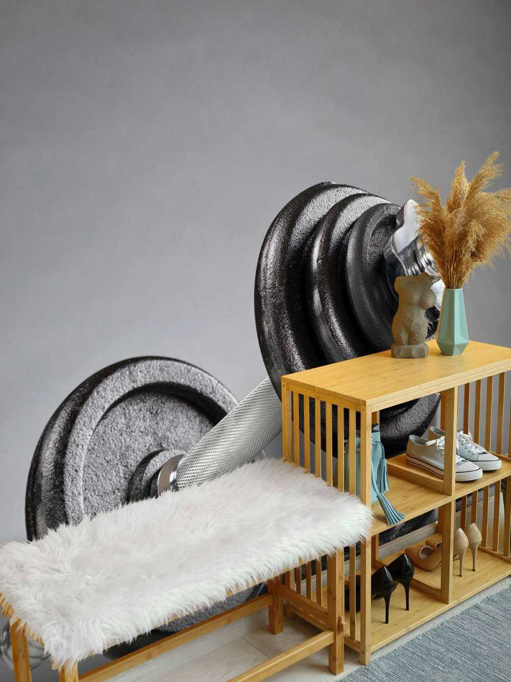 Dumbell met zwarte schijven