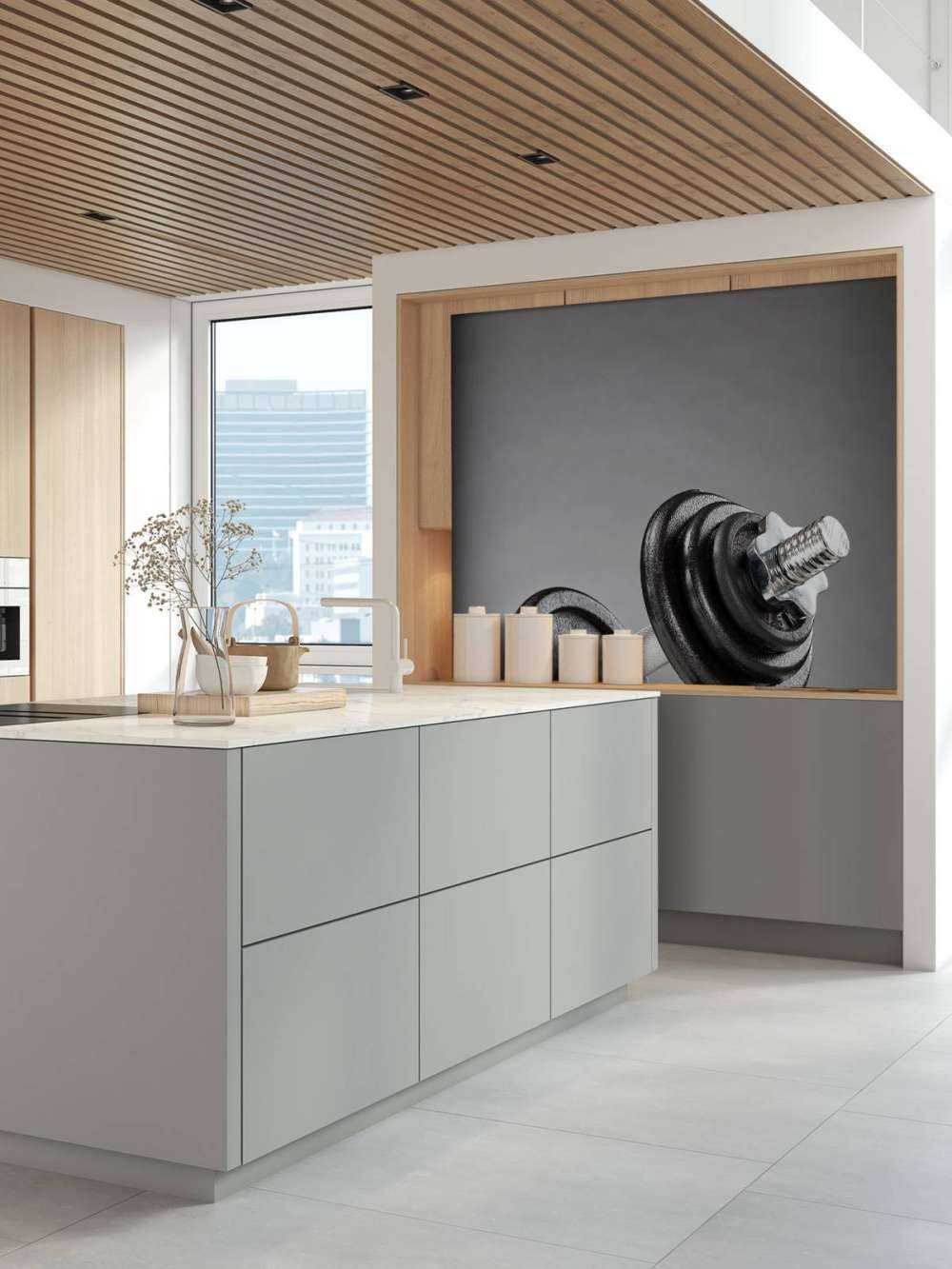 Dumbell met zwarte schijven