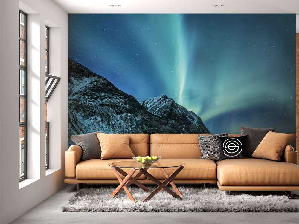 Felblauw Noorderlicht in Canada