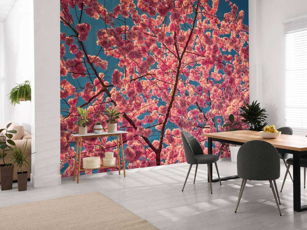 Felgekleurde roze bloesems