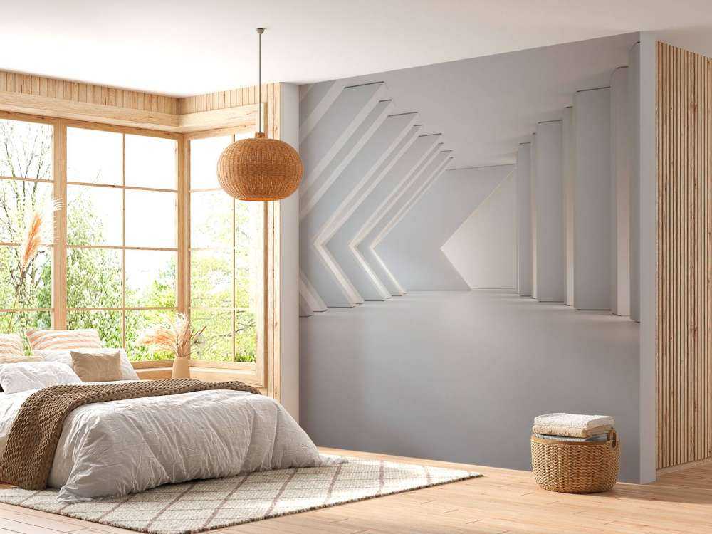 Architectonische witte kamer in 3D