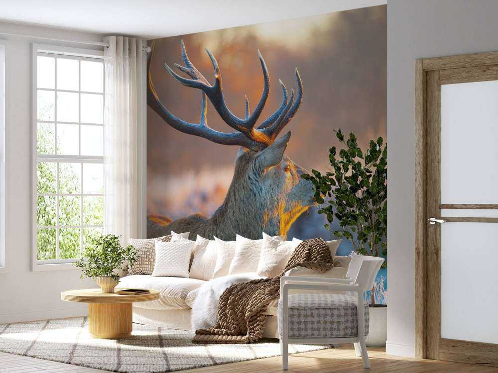 Hert met Wazige achtergrond