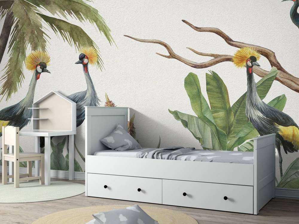 Jungle met kraanvogels