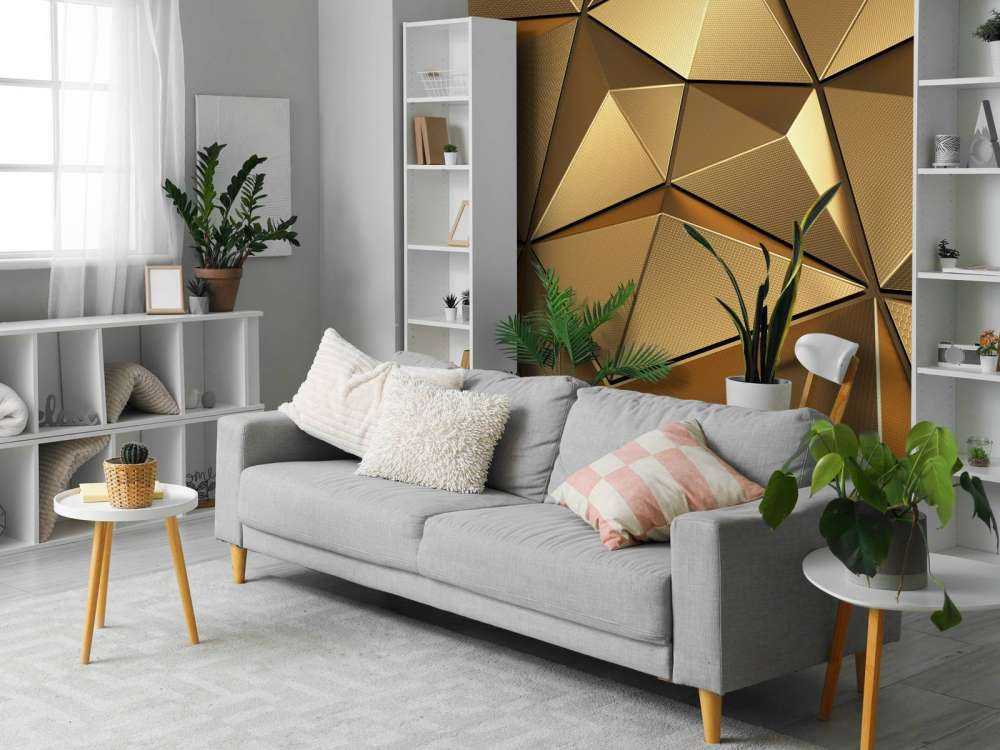 Gouden veelhoekig geometrisch oppervlak