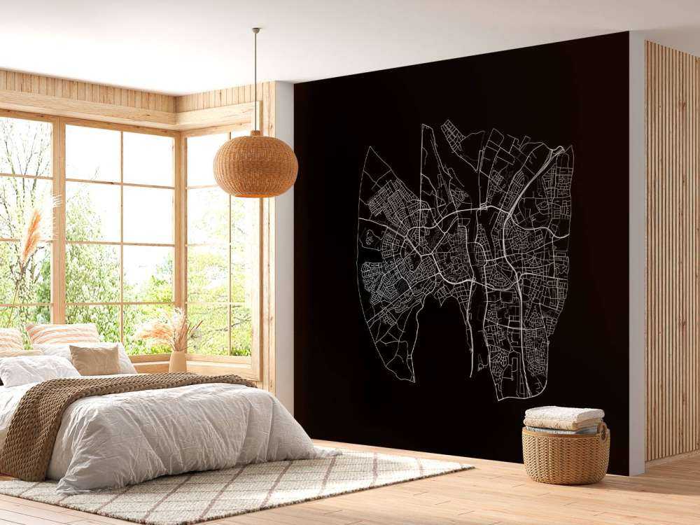 Plattegrond van Maastricht, zwart