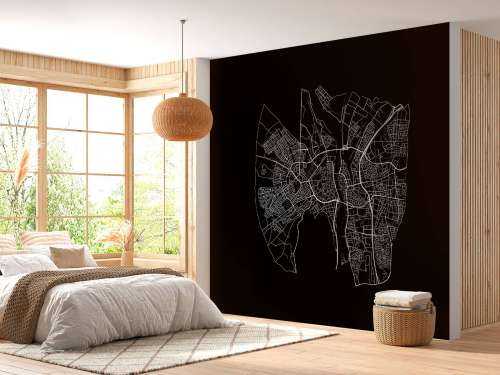 Plattegrond van Maastricht, zwart