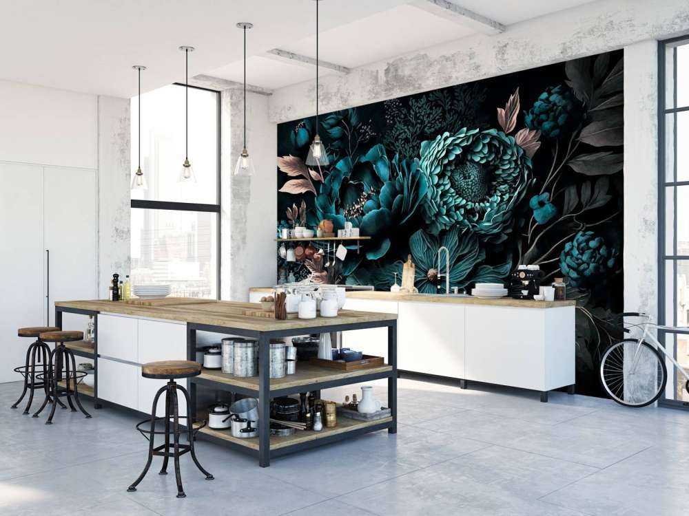 Renaissance vibes moody flowers turquoise