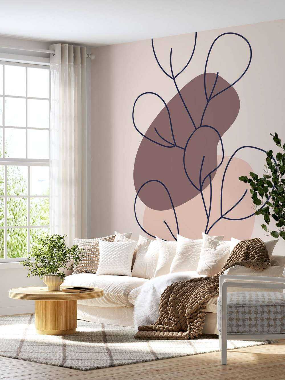 Plant met blaadjes en vormen