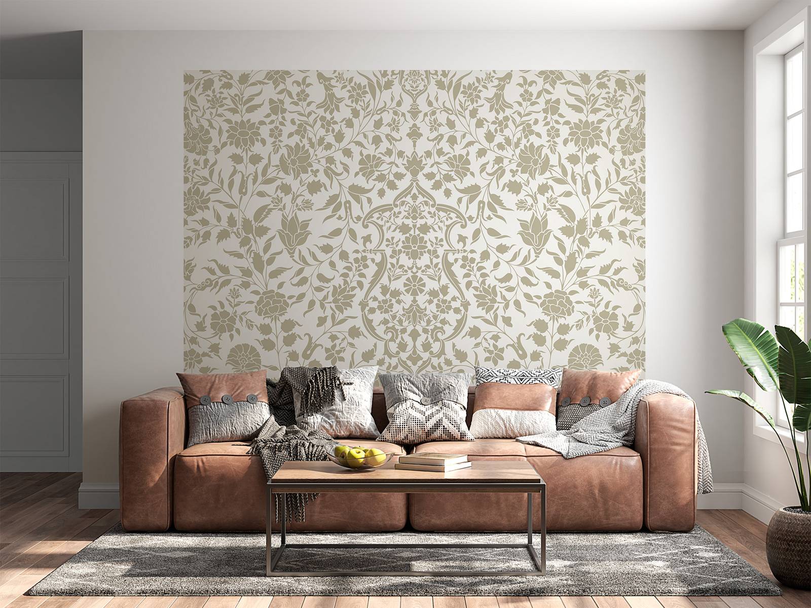 Beige bloemen illustratie
