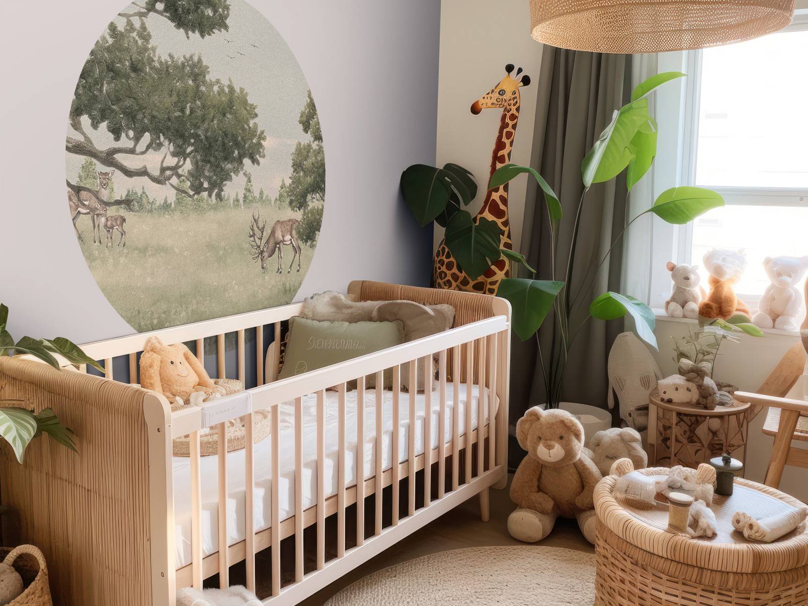 Landschap met dieren in beige