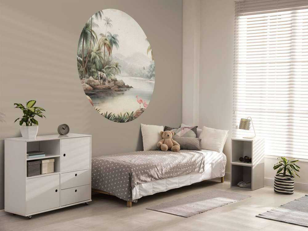 Jungle landschap met dieren in kleur