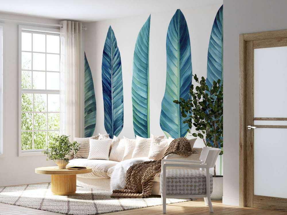 Tropische bladeren op een witte achtergrond