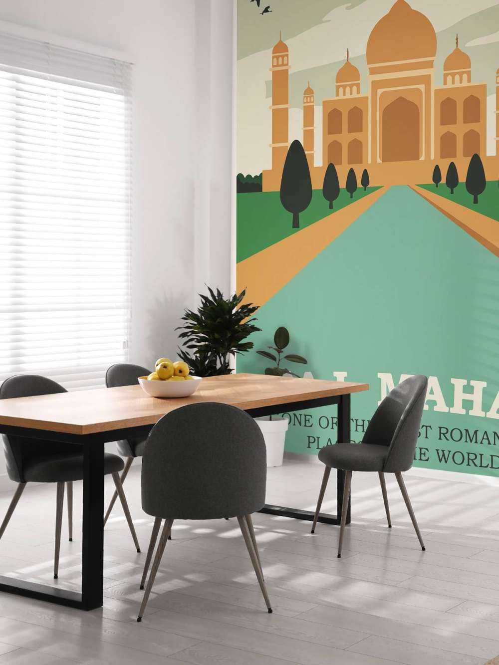 Geïllustreerde poster van Taj Mahal