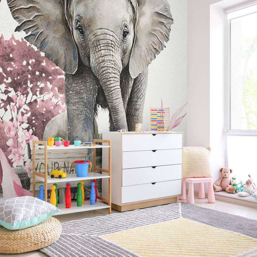 Olifantje in de jungle roze