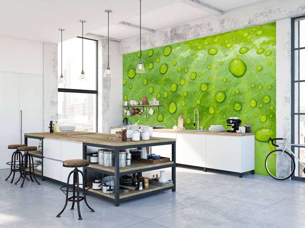 Blad met waterdruppels