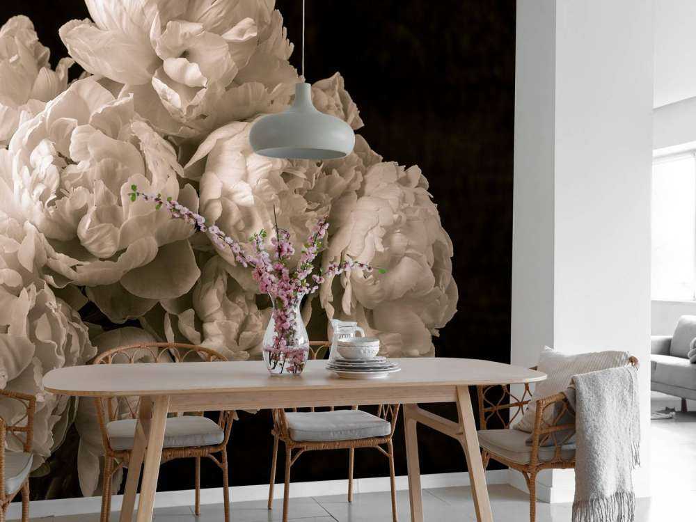 Bos pioenrozen vintage