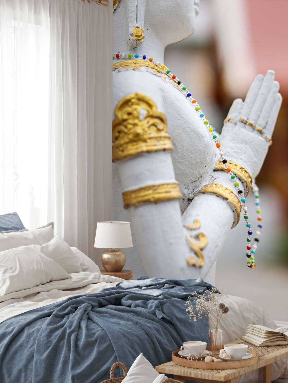 Wit met gouden boeddha  Tempelcomplex Bangkok  (Thailand)