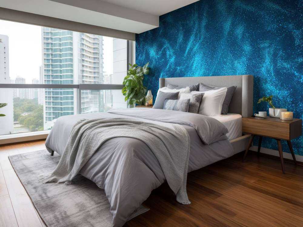Blauwe glitter stroom