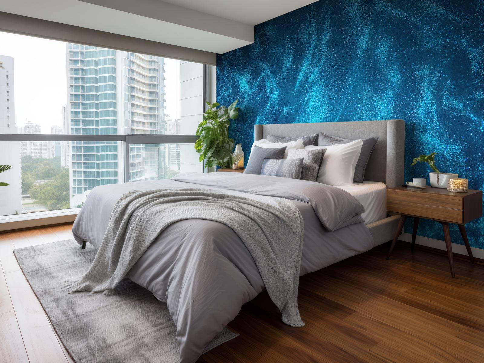 Blauwe glitter stroom