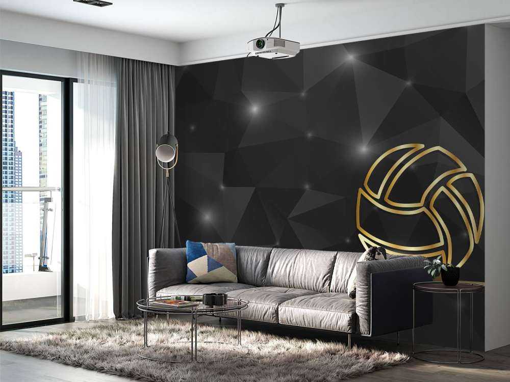 Volleybal design met een donkere achtergrond