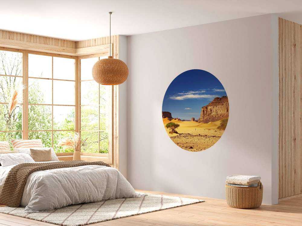 Woestijnlandschap met duinen en rotsen