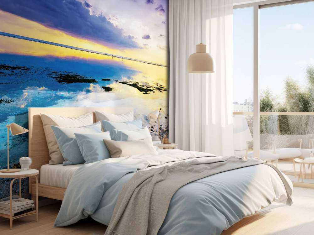 Strand met kleurrijk effect