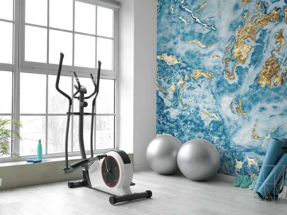 Blauw marmer met goud