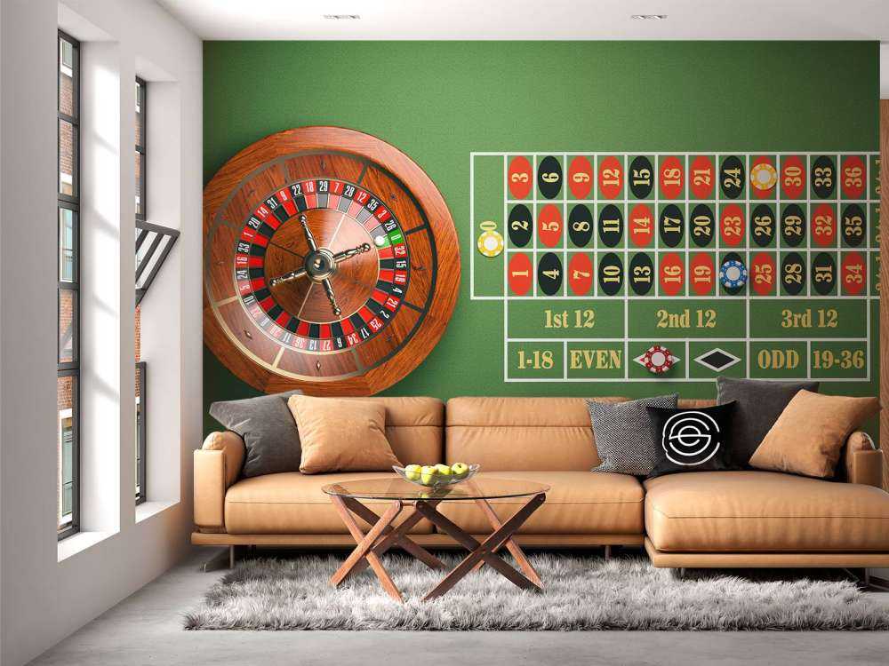 Roulette op een groene tafel