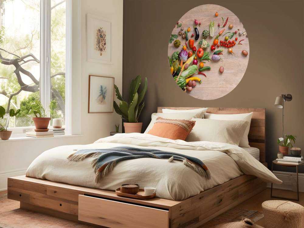 Mand met groenten en fruit