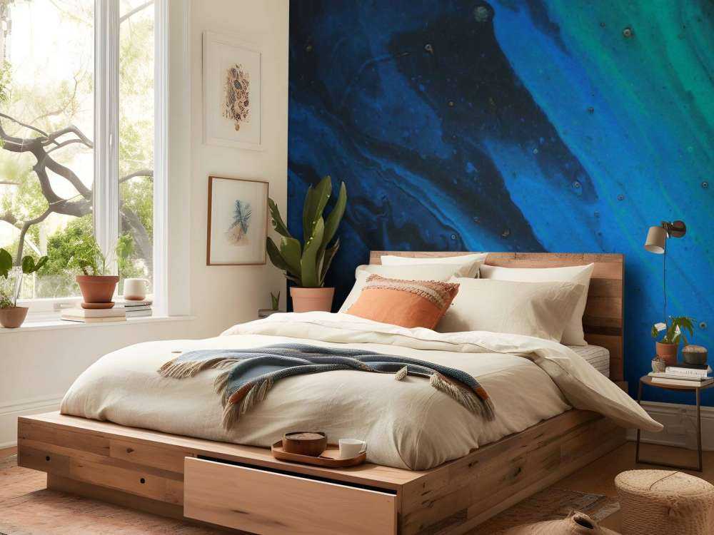 Structuur met blauwe en groene accenten