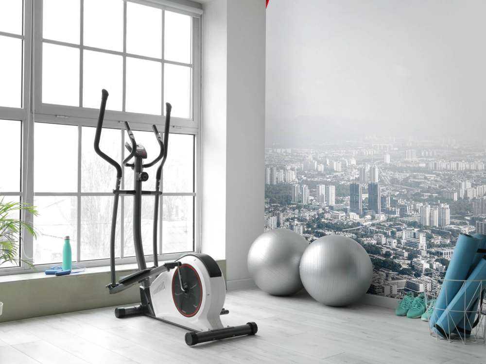 Grote stad met gordijn effect