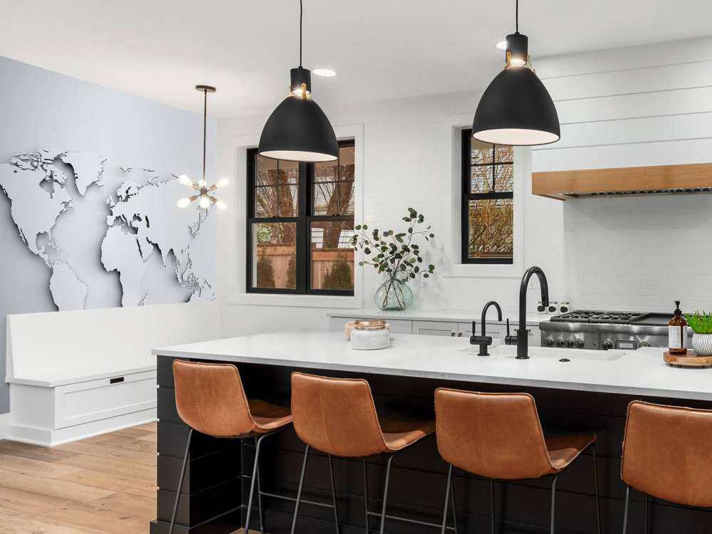 Witte wereldkaart in 3D