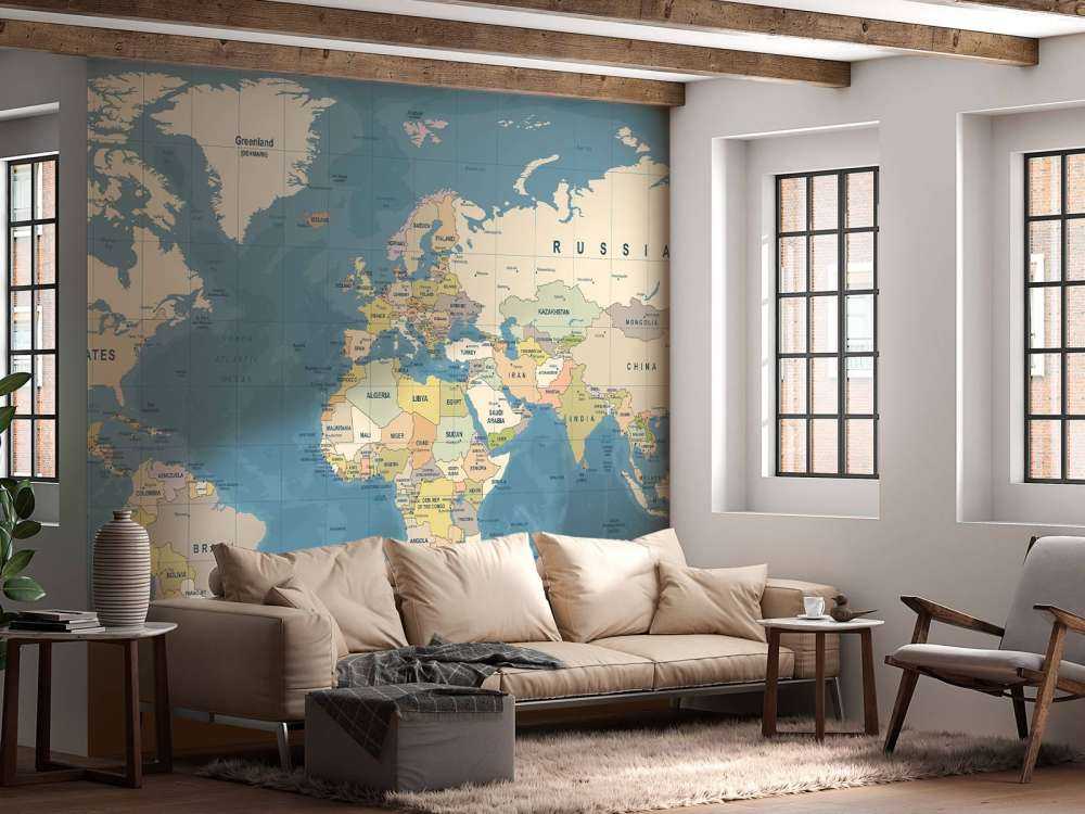 Wereldkaart met namen